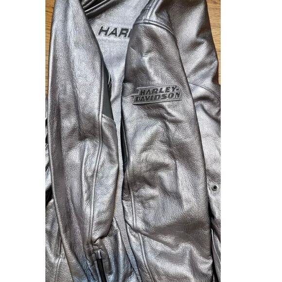 NWT Harley-Davidson Women Paradigm Trip Vent Leather Jacket Silver xl - Picture 6 of 7
